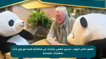 ظهور خاص اليوم.. حسين فهمي يشارك في مناقشة فنية مع زوج باندا بمهرجان شينجدو
